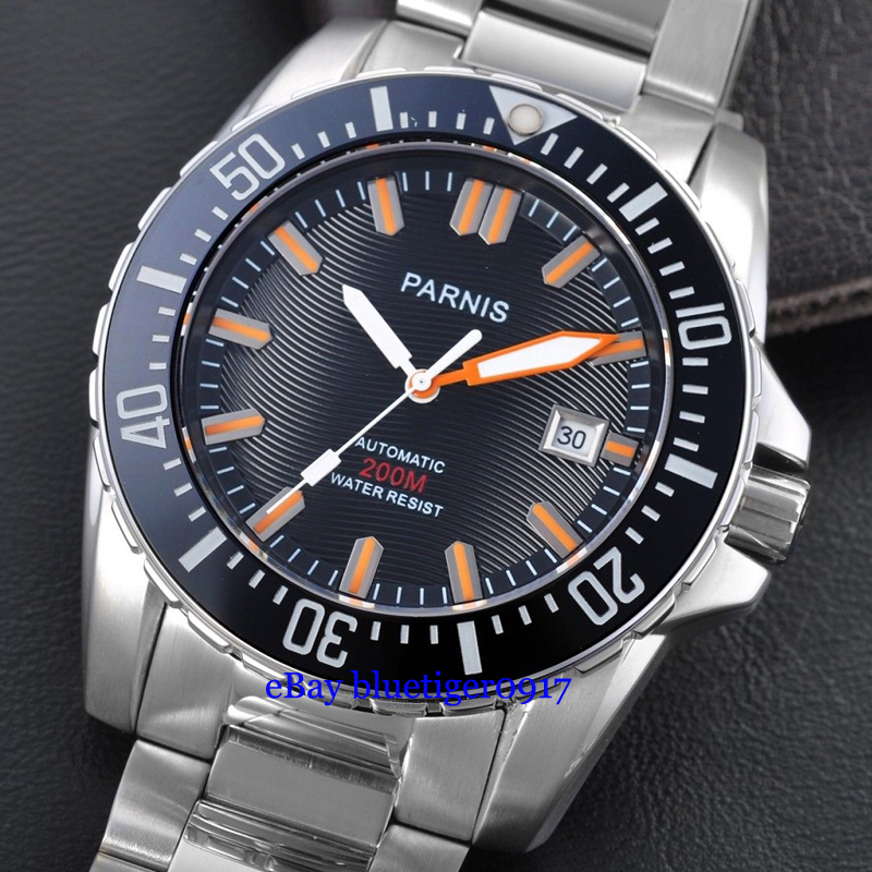 Parnis 43mm Japan Miyota Movement Ceramic Bezel Men Waterproof