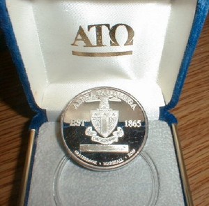 Us Sale Alpha Tau Omega Silver Commemorative Coin W Display Case 1 Ounce Pure Silver Shop Authentic Mssljapan Com
