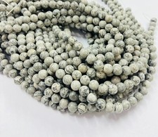 Grey Jasper Beads 15 Strand Round Smooth Gemstones Beads For Jewelry Making
