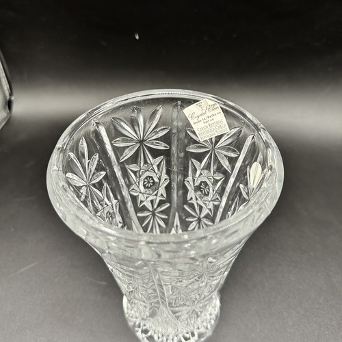 Böhmische tschechische 24 / Kristall handgeschnittene Vase - Bild 4 von 11