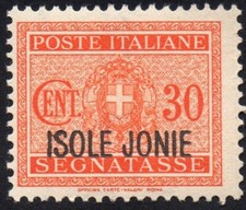 ITALIA Occupazione Isole Jonie 1941 - Segnatasse 3 - MLH*  30 c.  #G#JOM