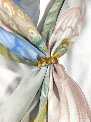Hermes Scarf Ring Ceinture Metal Gold Belt Motif Hermes HERMES scarf ring belt motif gold color closure  main image 4