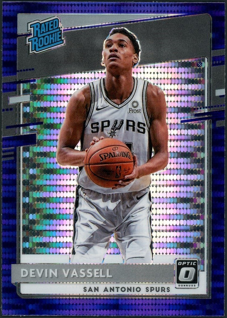 2020-21 Panini Donruss Optic Devin Vassell Purple Pulsar Card #161