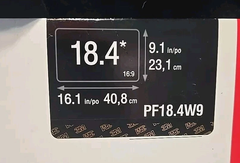 3M Privacy Blackout Filter for 18.4" Monitor Laptop PF18.4W9 New PF184W9B - Image 2 of 3