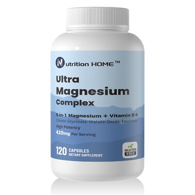 5-in-1 Magnesium Supplement  with Vitamin B6, Calm Sleep and Cramp Support Blend