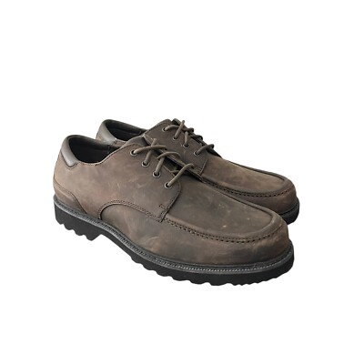 Rockport Waterproof Men s  APM21614 Hydro-Shield Brown Leather Shoes  Size 10W