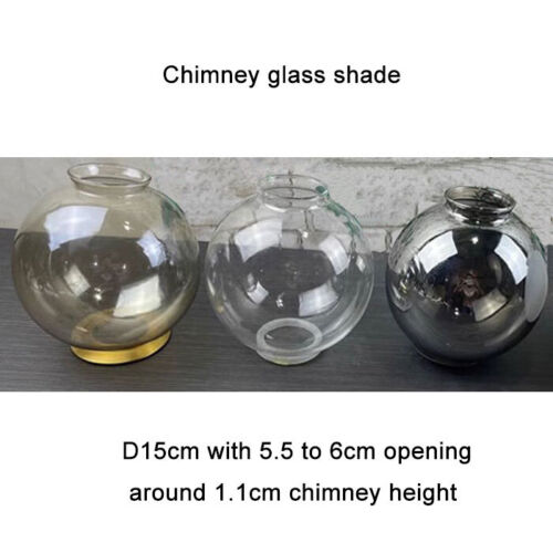 Gray D15cm Globe Chimney Glass Shade Replacement Amber reverse hole lampshade - Picture 1 of 10