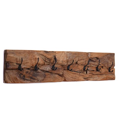 WANDGARDEROBE ''MINA'' | 7 Haken | Treibholz Garderobenleiste, Flurhaken