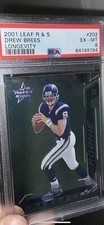 2001 Leaf Rookies and Stars R&S LONGEVITY DREW BREES ROOKIE CARD RC PSA 6 /25