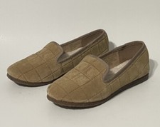 Tory Burch Flats Slip On Shoes Slippers Quilted Suede Lamb Fur Insole Women  s 5