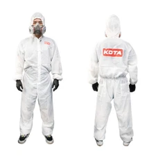 LAUCO White Polyester Reusable & Washable Paint Coverall Spray Suit With Hood