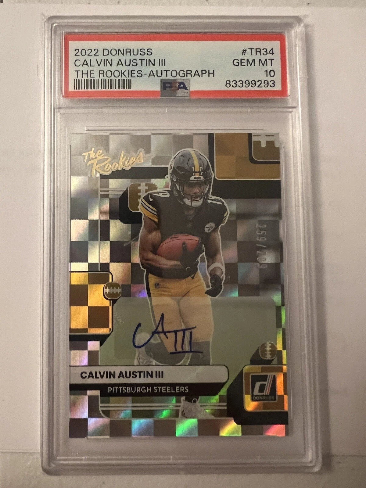 Calvin Austin Panini Donruss the Rookies #TR34 Autograph