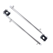 2Pcs Flag Pole Stainless Steel Clamp on 7/8" - 1" Rail Mount Flagpole for Boat 