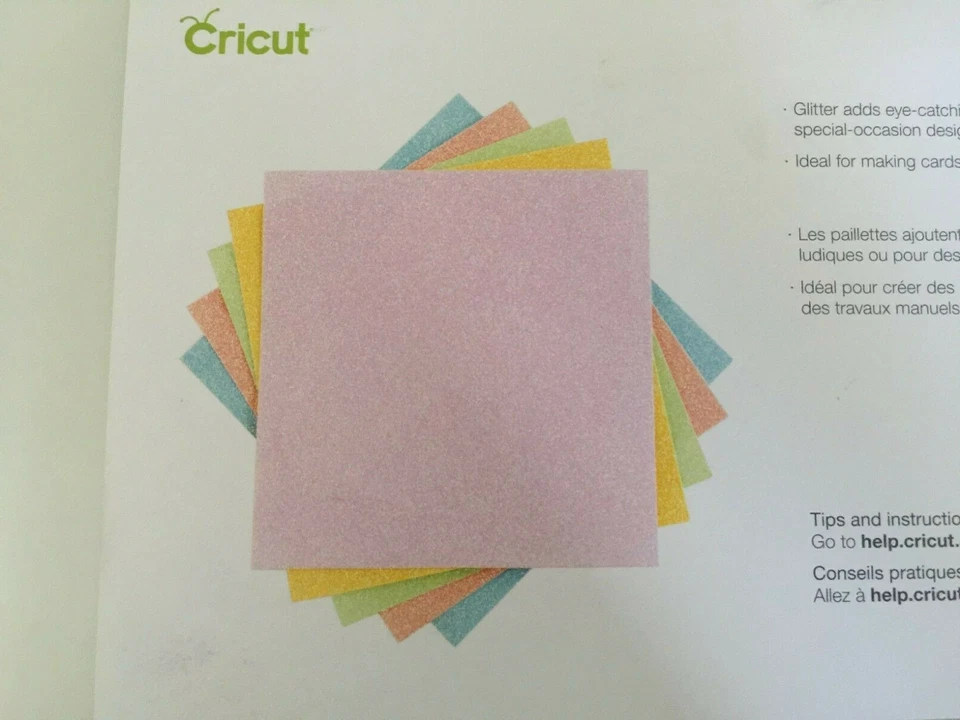 Cricut Glitter Cardstock 12" x 12" Pastel Sample 10-Sheets 5-Colors New - Image 4 of 4