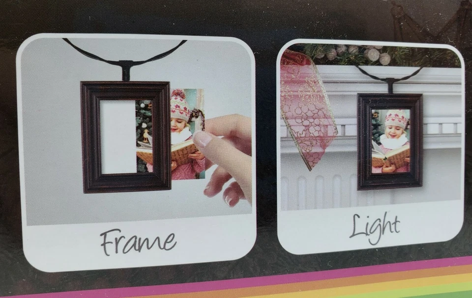 Conjunto de 5 luces de cadena para marco de fotos Polaroid para coronas barandillas decoración navideña Foto 3 de 4