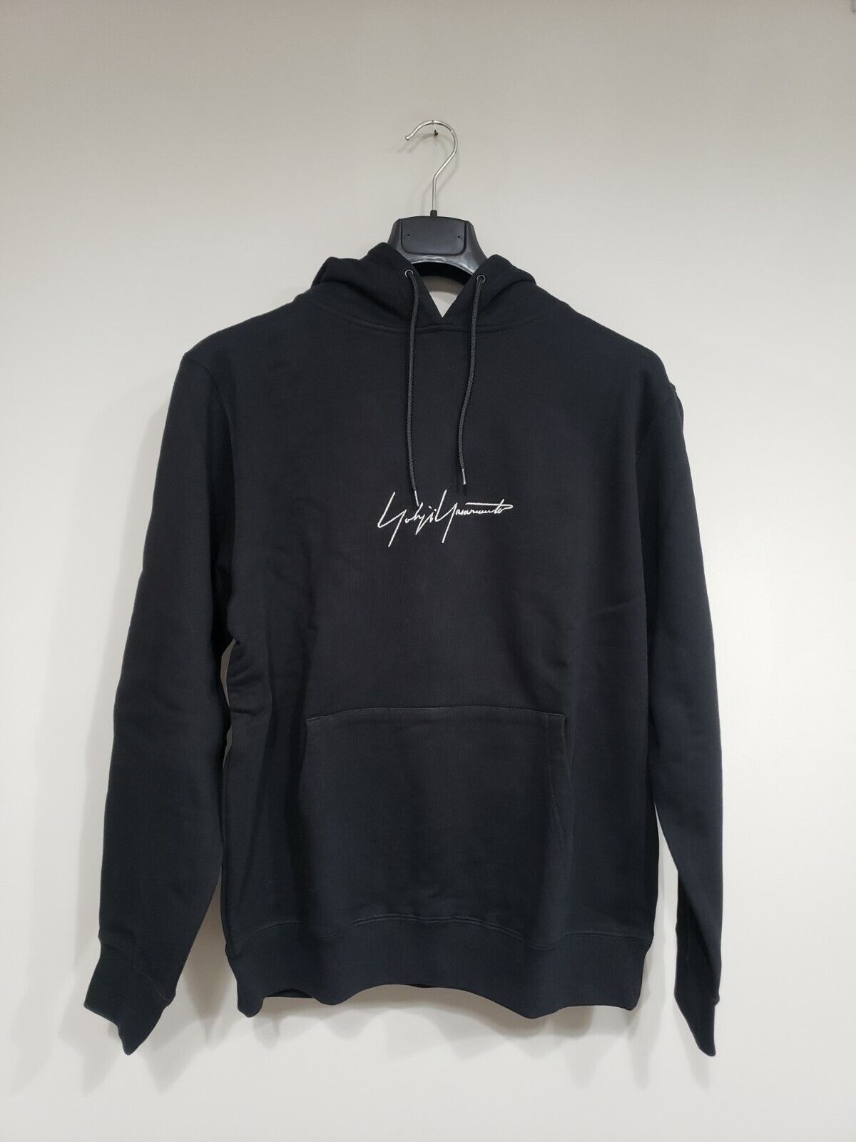 Yohji Yamamoto New Era Logo Embroidered Hoodie Black Large