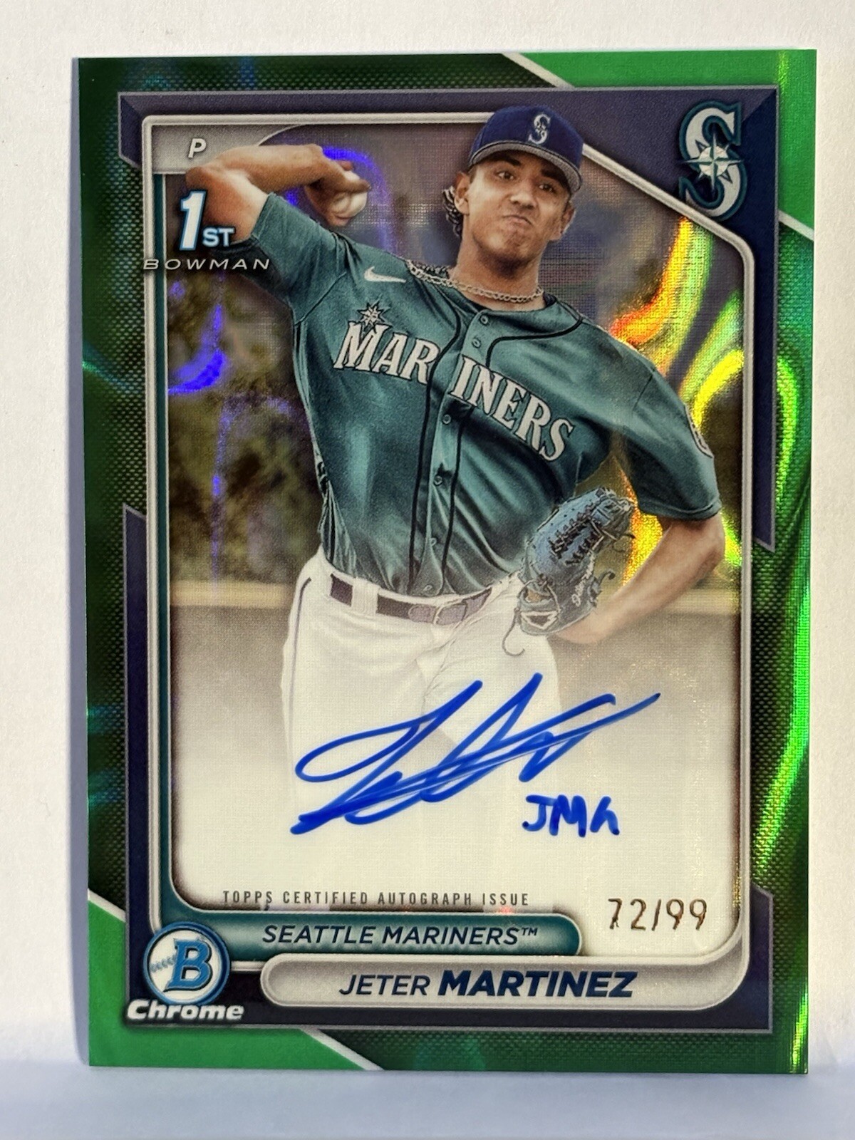 2024 Bowman Chrome Jeter Martinez Green Refractor Bowman Prospect 1st Auto 72/99