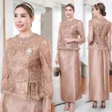 Elegant Mother Of The Bride Dresses Lace Ankle Length Guest Wedding Gowns