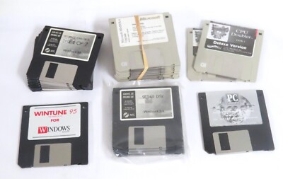 Microsoft MS-DOS PC Windows Floppy Disc Set Read Description Lot 