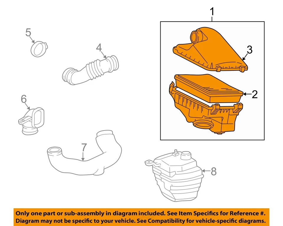 Used Air Cleaner Assembly fits: 1999 Toyota Corolla 1ZZFE engine Grade A — 第 3/4 张图片