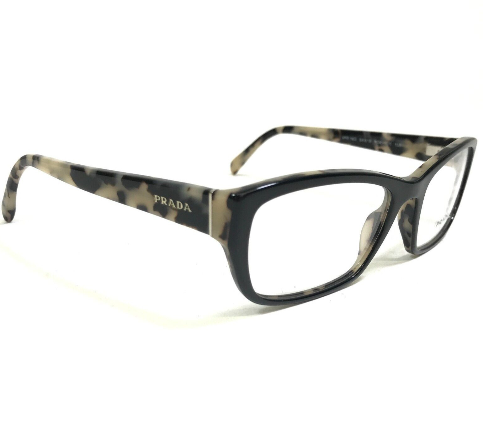 PRADA Eyeglasses Frames VPR 18O ROK-1O1 Black Gray Tortoise Cat Eye 54-18-135 thumbnail 2
