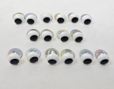 8 pair Zims VTG Black 12mm Round Comical Cartoon Plastic Safety Eyes Craft Doll