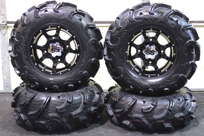 CAN AM OUTLANDER 1000 26'' MAXXIS ZILLA  ATV TIRE & COBRA BLK WHEEL KIT CAN1CA