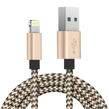 For iPhone 5 6S 7 8 Plus 3ft USB Cable Charger Cord Power Wire Sync Braided Fast
