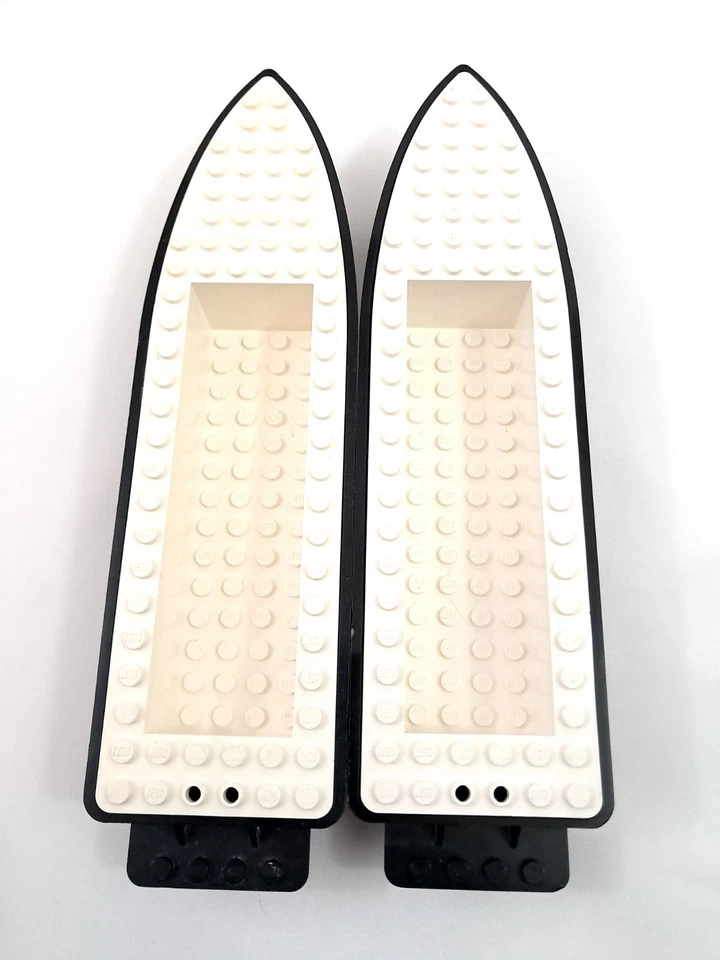 Vintage Lego Boat Black Hull Unitary 24x6x3 From Set 4002 x2 bfloat1c01pb01 - Image 4 of 4