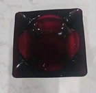 Vintage Royal Ruby Red Glass Square Ashtray, Anchor Hocking, Excellent Condition