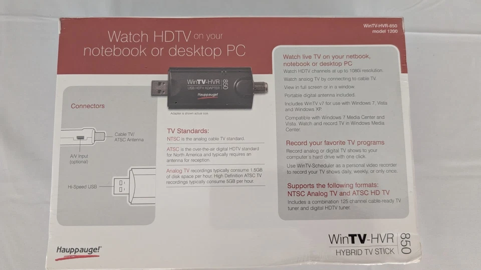Hauppauge WinTV-HVR-850 USB HDTV Adaptador Stick Kit Modelo 1200 Nuevo Caja Sellada Foto 2 de 4