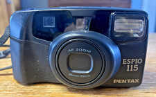 Pentax ESPIO 115 Black Point  Shoot 35mm Film Camera Untested Parts or Repair