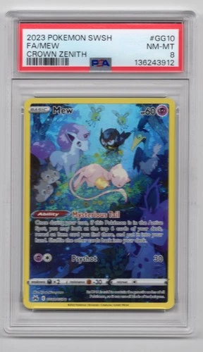 Graded PSA 8 Mew GG10/GG70 SWSH: Crown Zenith: Galarian Gallery Holo