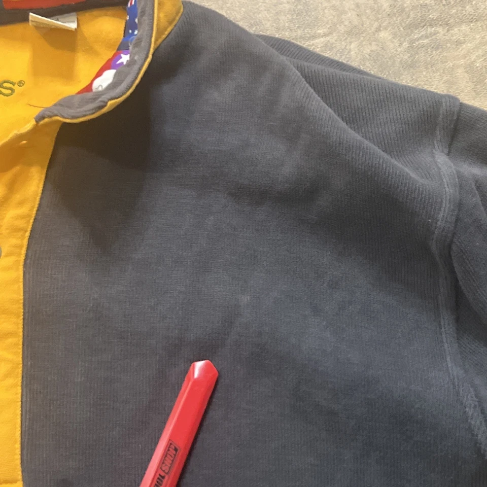 VTG ORVIS Pullover Sweatshirt Men's M Gray International Flag Padded Elbow *FLAW - Image 4 of 4