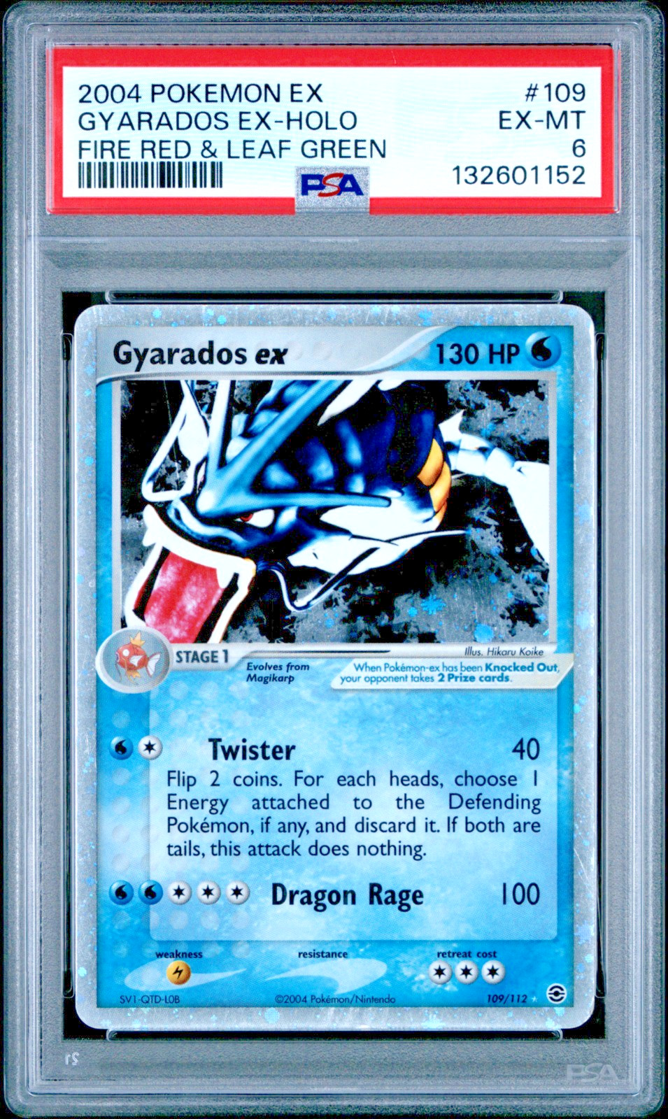PSA 6 2004 Pokemon EX Fire Red & Leaf Green Gyarados EX Holo Foil 109/112
