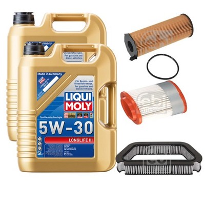 FEBI BILSTEIN Inspektionspaket 10L Liqui Moly 5W30 Longlife3 für Audi A8 4E_