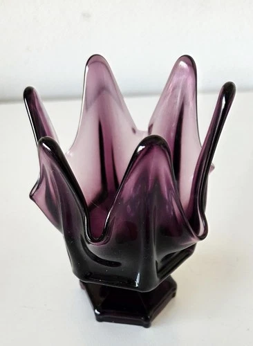 Fenton purple glass basket