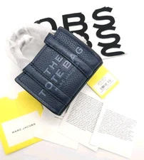 Marc Jacobs The Nano Tote Crossbody Bag Leather Blue Sea New MK025029