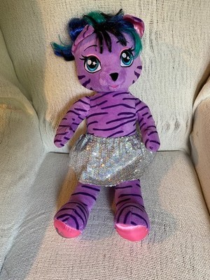Build-A-Bear Honey Girls Teegan HG lila gestreift Plüschtier 52 cm guter Zustand
