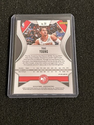 Trae Young 2019-20 Panini Prizm Green Prizm #31 Hawks - Picture 2 of 2