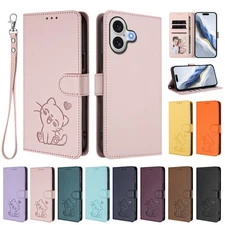 Case For Samsung S25 S24 S23+ S21 S20FE Flip Cat Leather Card Slot Stand Covers
