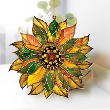 Sunflower Suncatcher Stained Glass Acrylic Window Hanging Decor