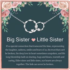 Gift for Sister Silver Necklace Love You Birthday Christmas Gift Friend Gifts UK