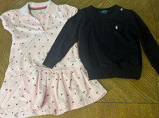 Girls Tommy Hilfiger Dress Size S & Polo Ralph Lauren Sweater 4T Pink Black
