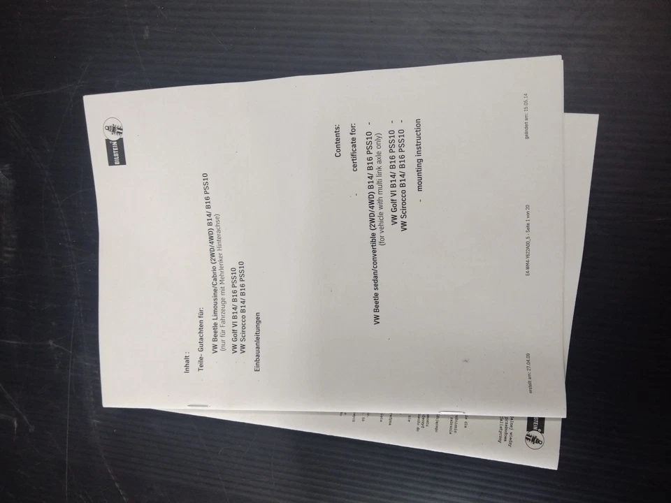 Kit Coilover Volkswagen Beetle, Golf y Scirocco B14/B16 Bilstein 47-158276 Foto 2 de 4