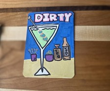 FREE SHIPPING ACEO/ATC Original Art Card 3.5x2.5 Signed "Dirty Martini"
