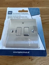 New BG Screwed Flatplate Switched 13A Fused Connection Unit with Power LED 5pk 