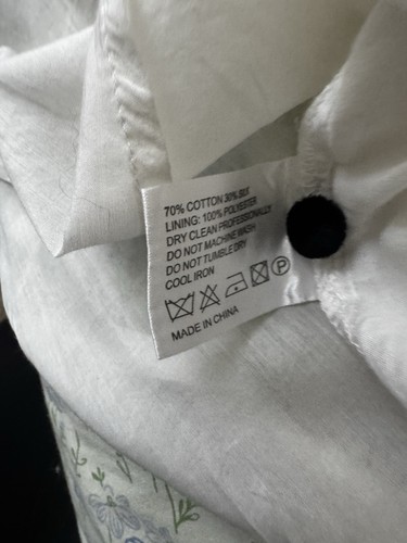 Blouse victorienne blanche coton soie col rosace manches bouffantes bouton noir boho 8 - Photo 8/9