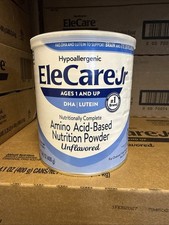 9 SEALED case 6 cans - Elecare Jr Junior Unflavored 14.1oz/can -exp. June 2027