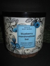 NEW Bath Body Works BLUEBERRY MARSHMALLOW BAR 3-wick Candle